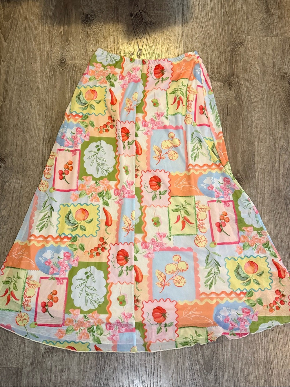 See You Monday Colorful Patchwork Maxi Skirt mesh - Picture 3 of 7